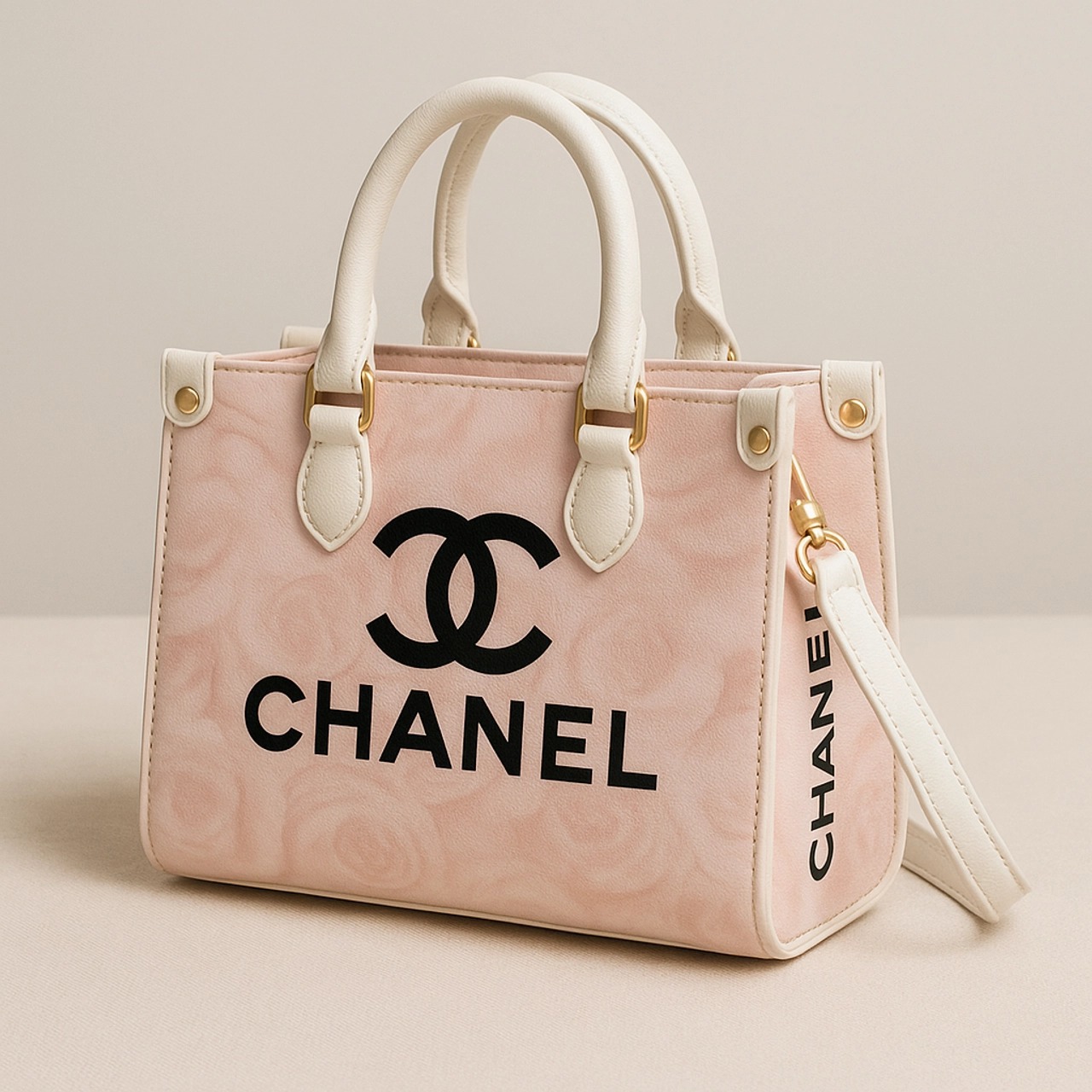 Chanel Pink Leather Handbag with Luxurious Texture and Elegant Handle Details