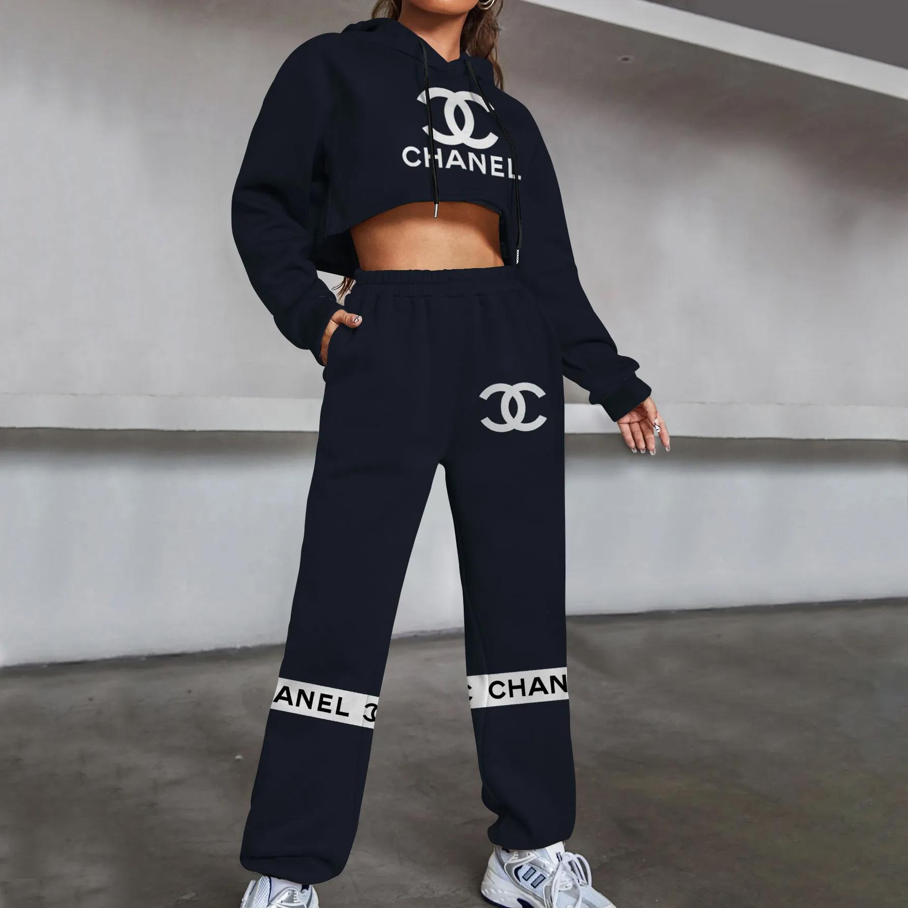 Chanel Statement Crop Hoodie and Track Pants