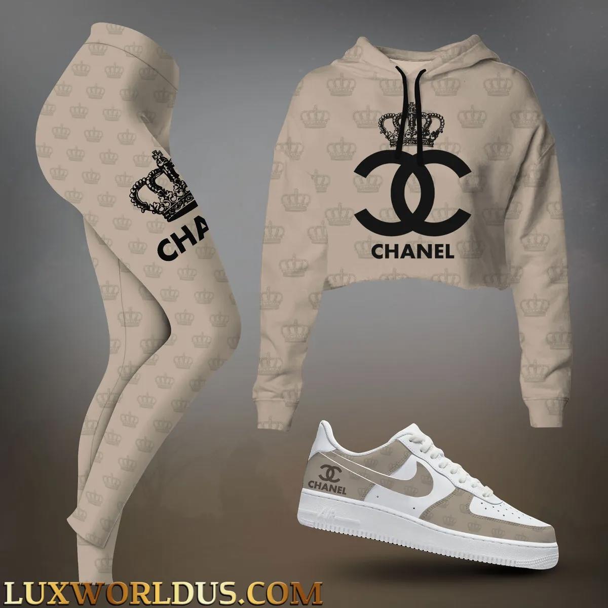 Chanel Statement Jogger Set + Nike Air Force One 'Crown Edition'