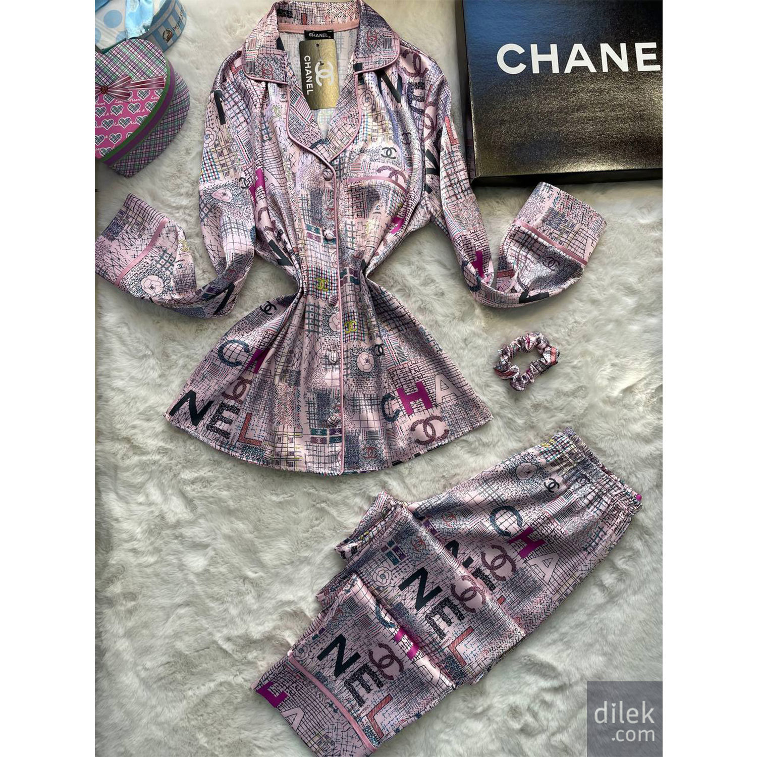 Chanel Statement Satin Pajamas Set