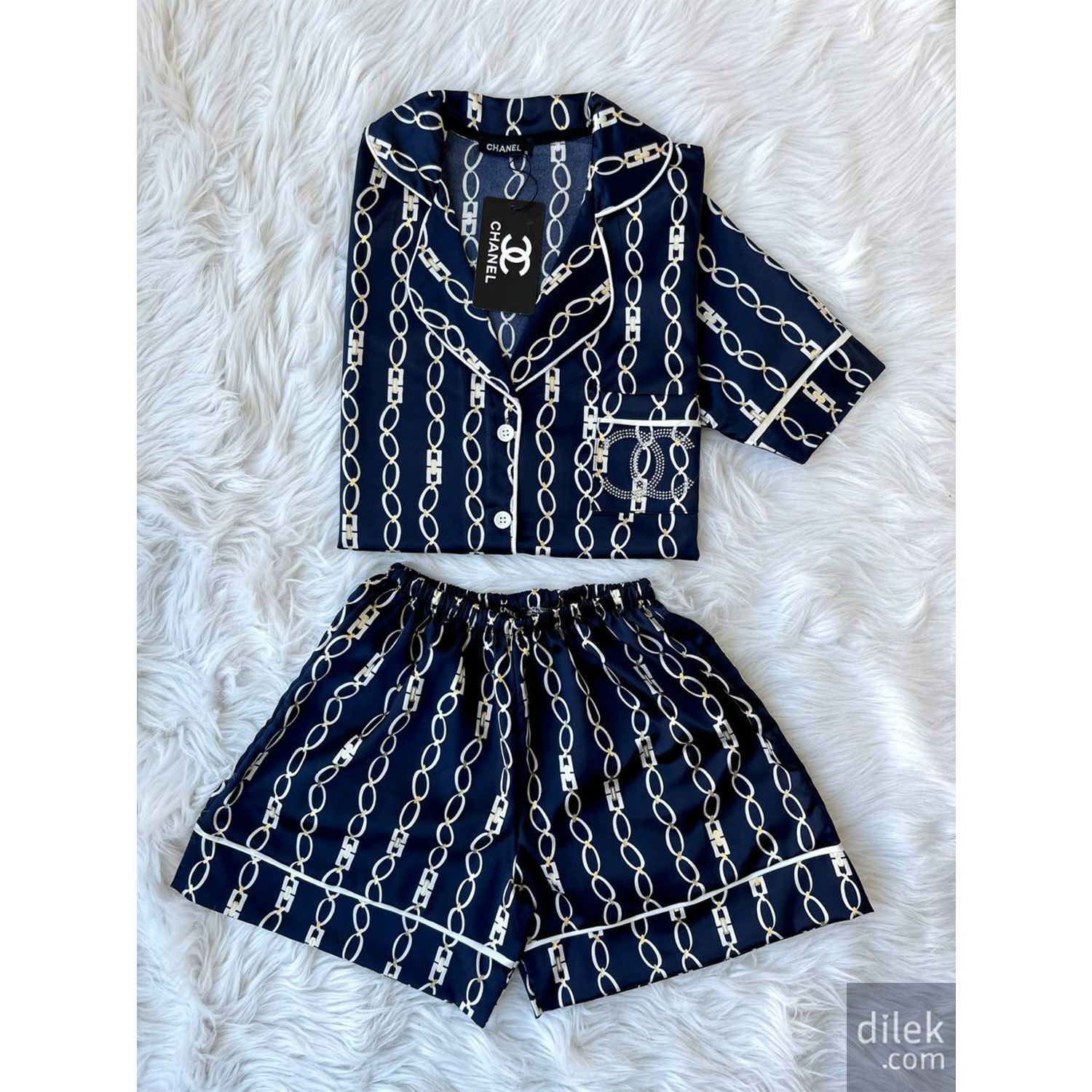 Chanel Vintage Silk Pyjama Set for Luxury Sleepwear Enthusiasts
