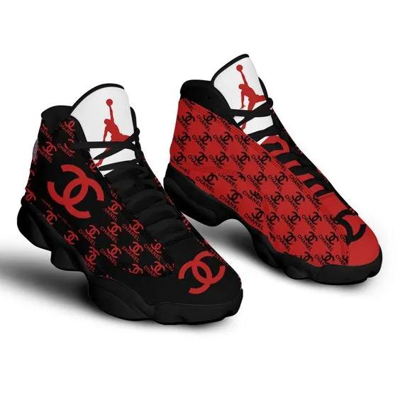 Chanel's Bold Red and Black Air Jordan 13 High-Top Sneaker