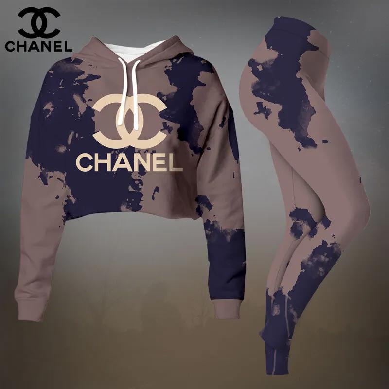 Chanel's Edgy Cropped Hoodie & Leggings Set
