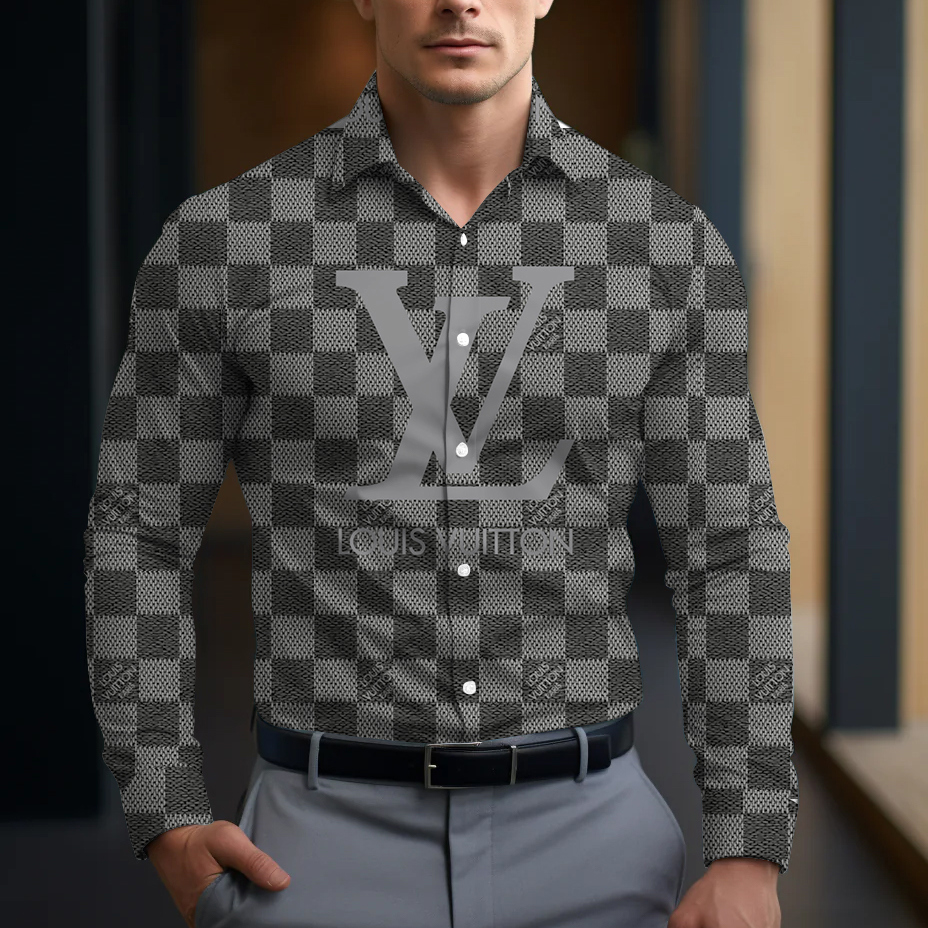 Charcoal Monogram Unisex Polo Shirt 2025