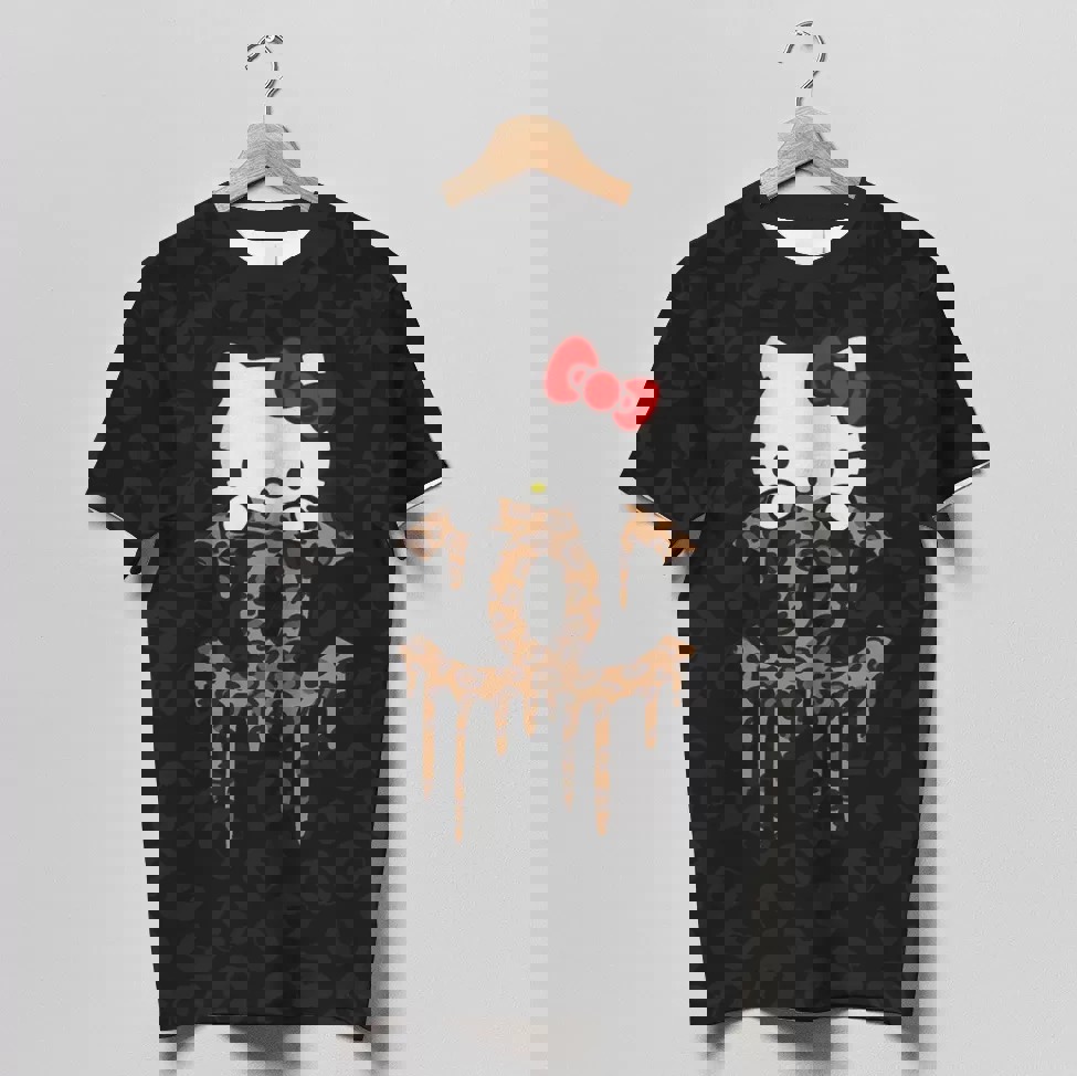 Chic Hello Kitty Leopard T-Shirt 3D