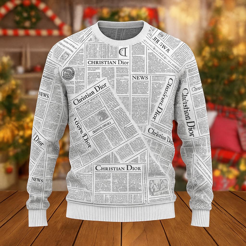 Christian Dior Newspaper Print Sweater | Statement Piece