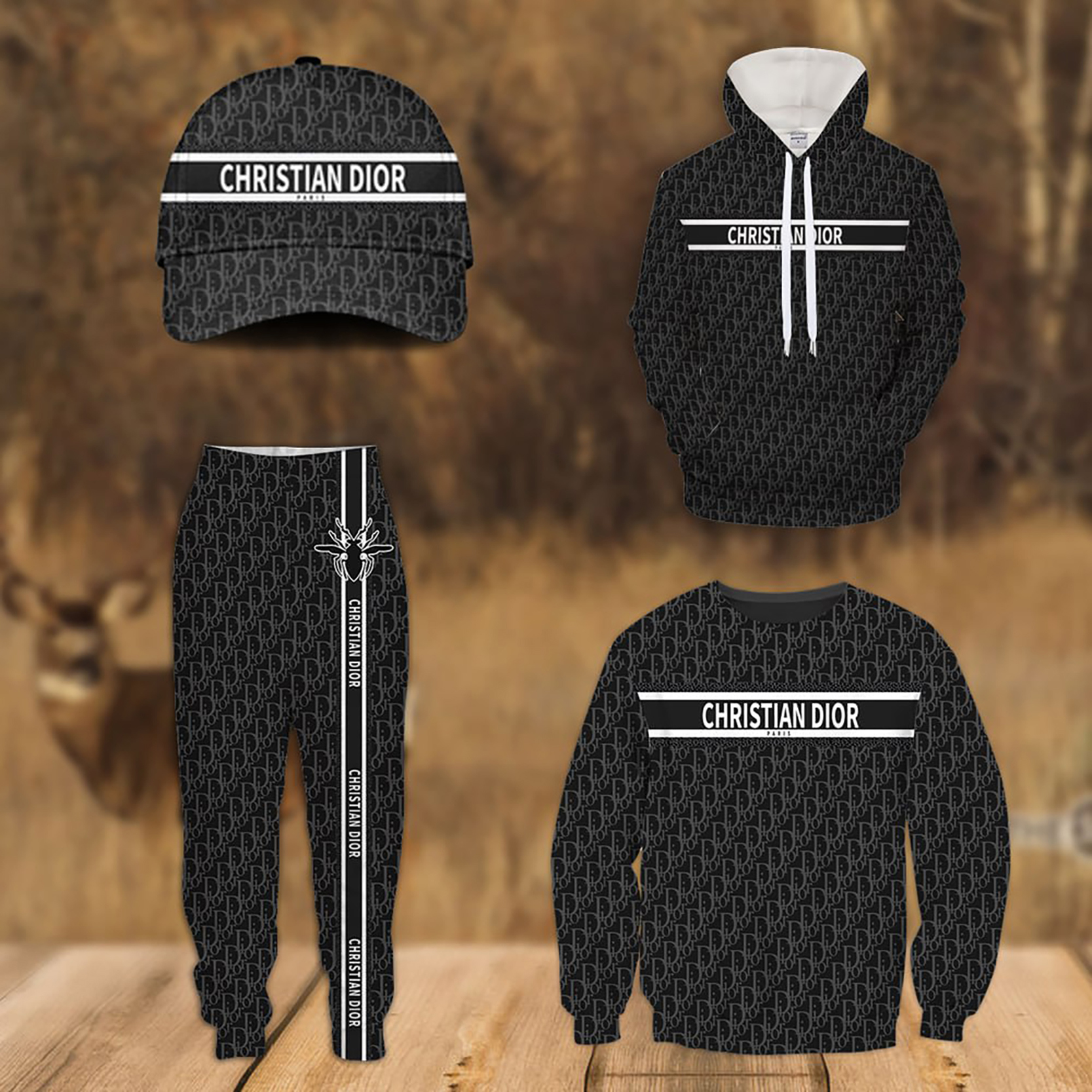 Christian Dior Premium Monogram Sweater Set and Hat