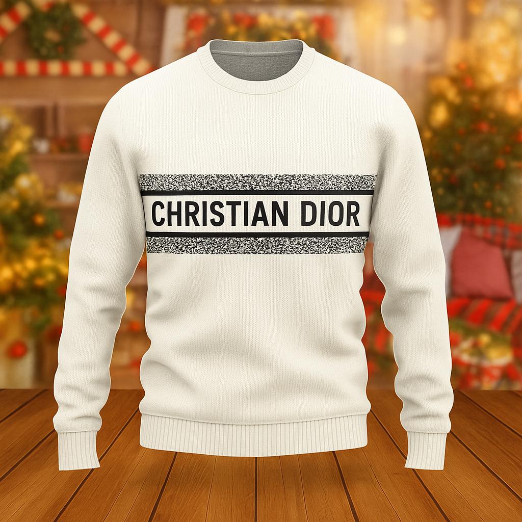 Christian Dior Statement Sweater | White Knitwear