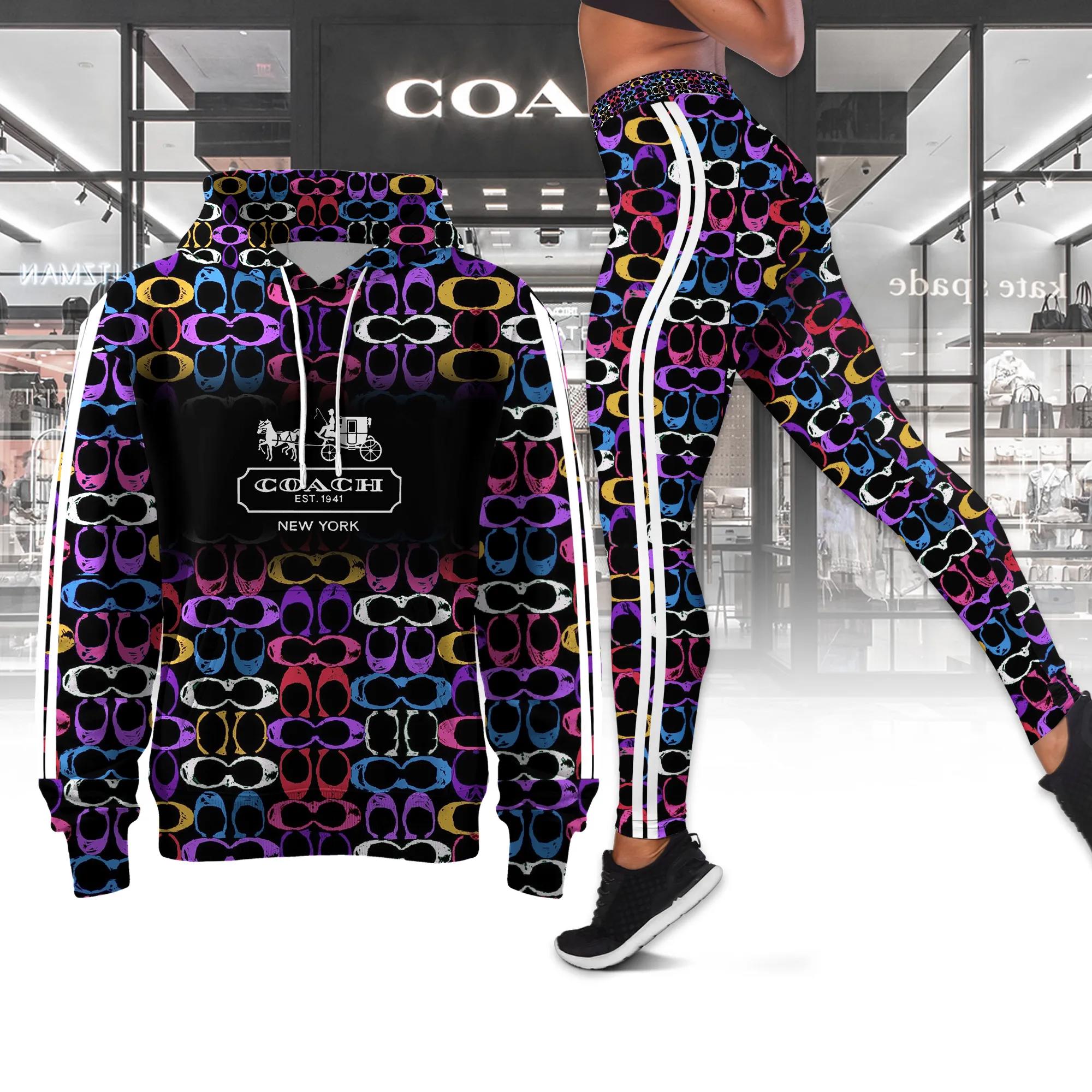 Coach Iconic Multicolor Signature Pattern Joggers Set