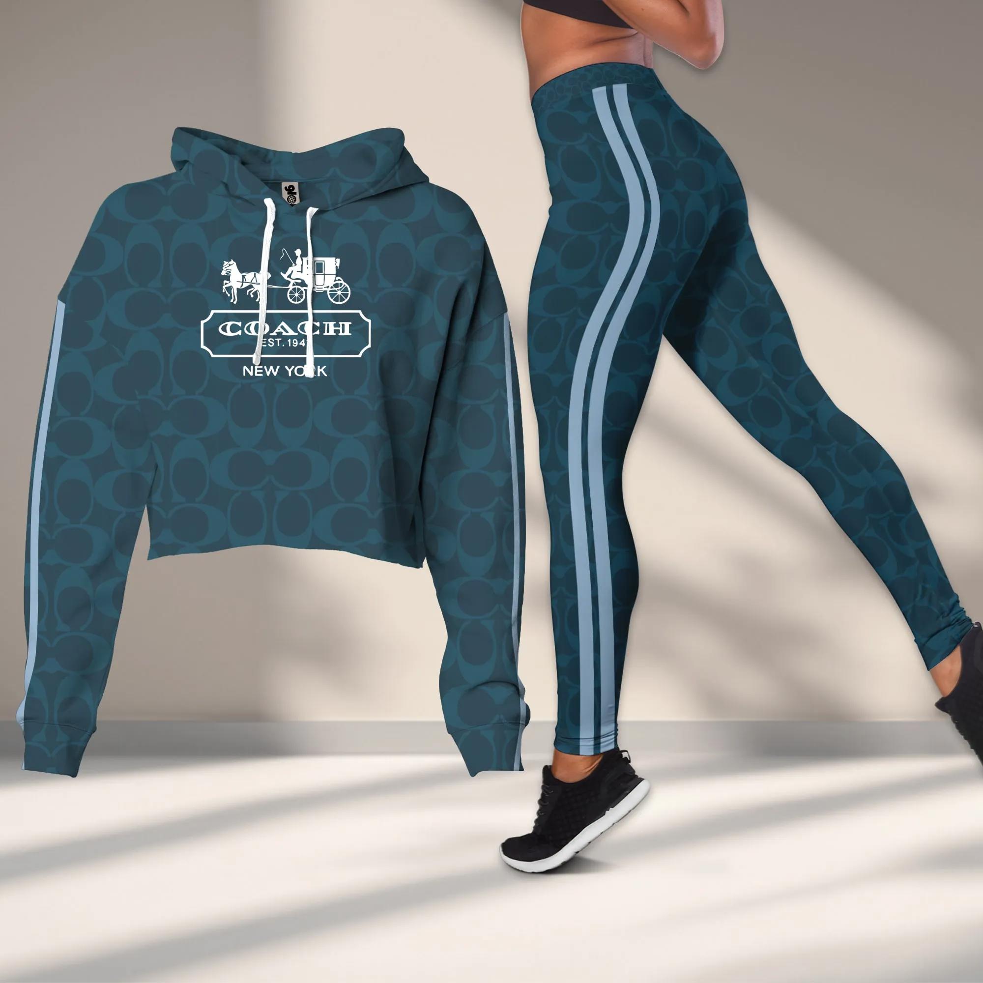 Coach New York Cropped Hoodie and Leggings Set