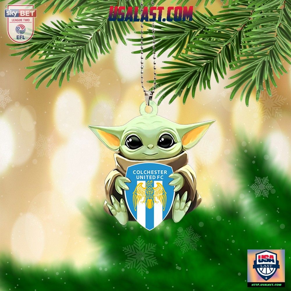 Colchester United FC Baby Yoda Ornament in Luxurious Acrylic and Green