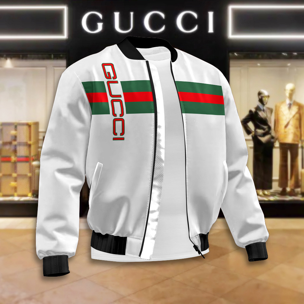 Colorblock White Zip-Up Bomber Jacket Graphic 2025