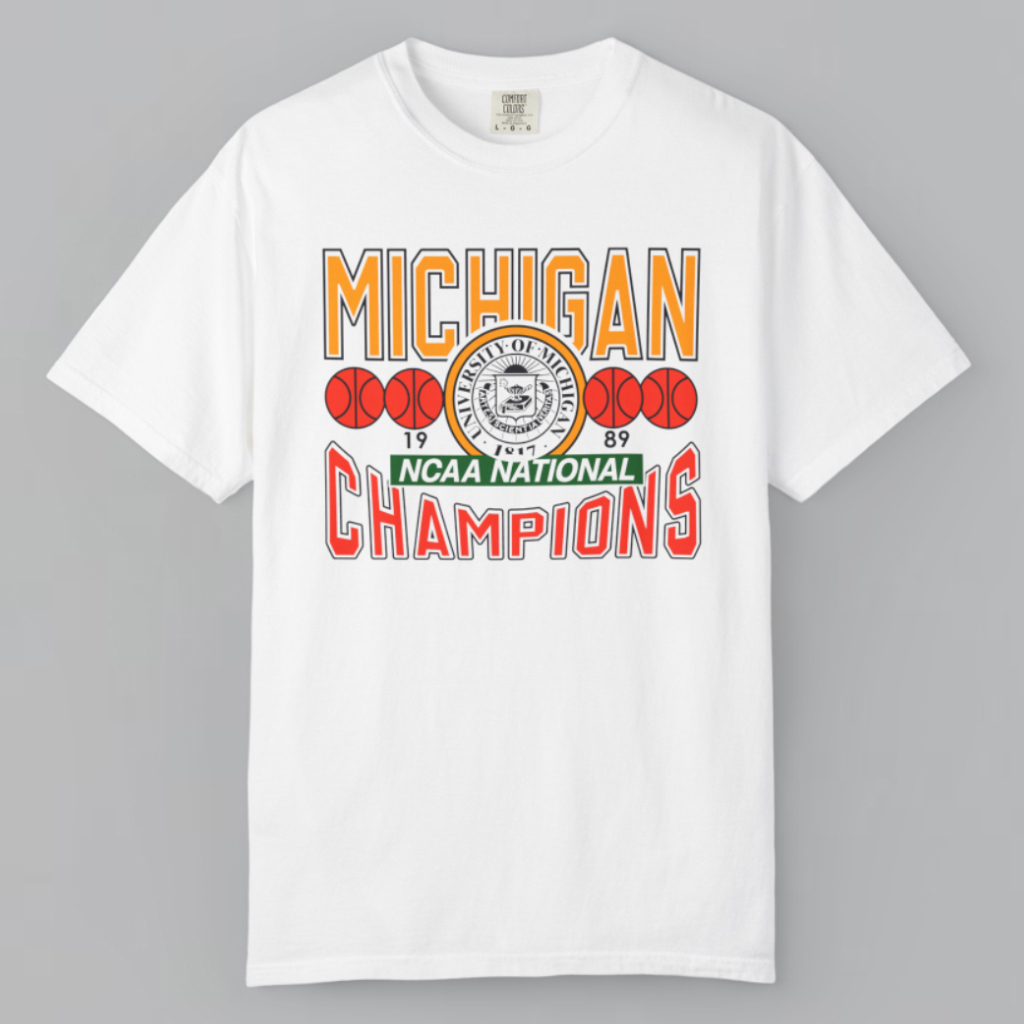 Comfort Colors Michigan Champions T-Shirt 3D Premium Quality White
