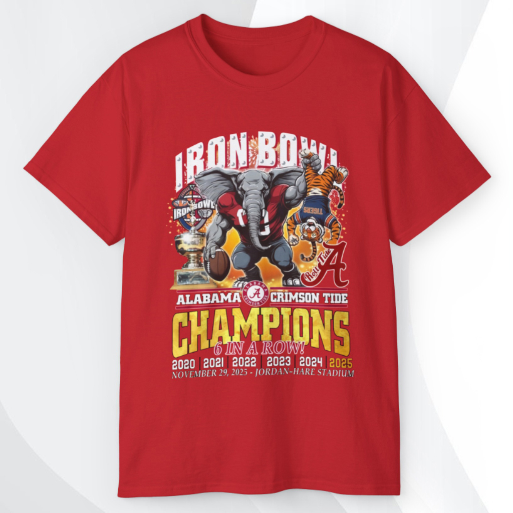 Crimson Tide Iron Bowl Champions T-Shirt 3D