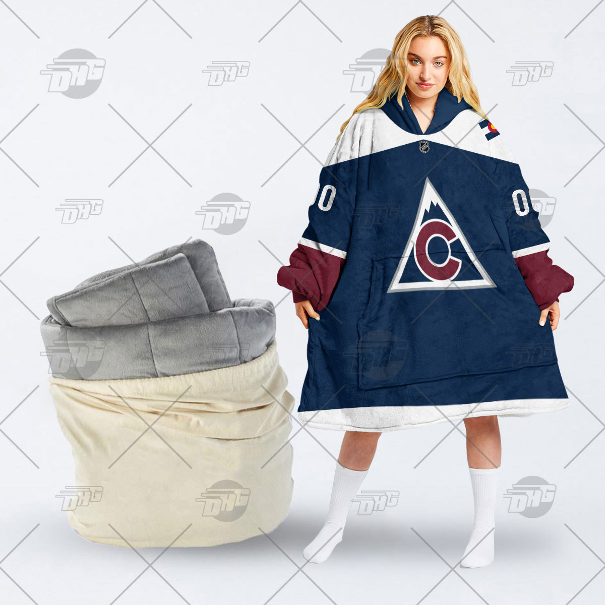 DHC x NHL Colorado Avalanche Statement Hooded Blanket Cloak