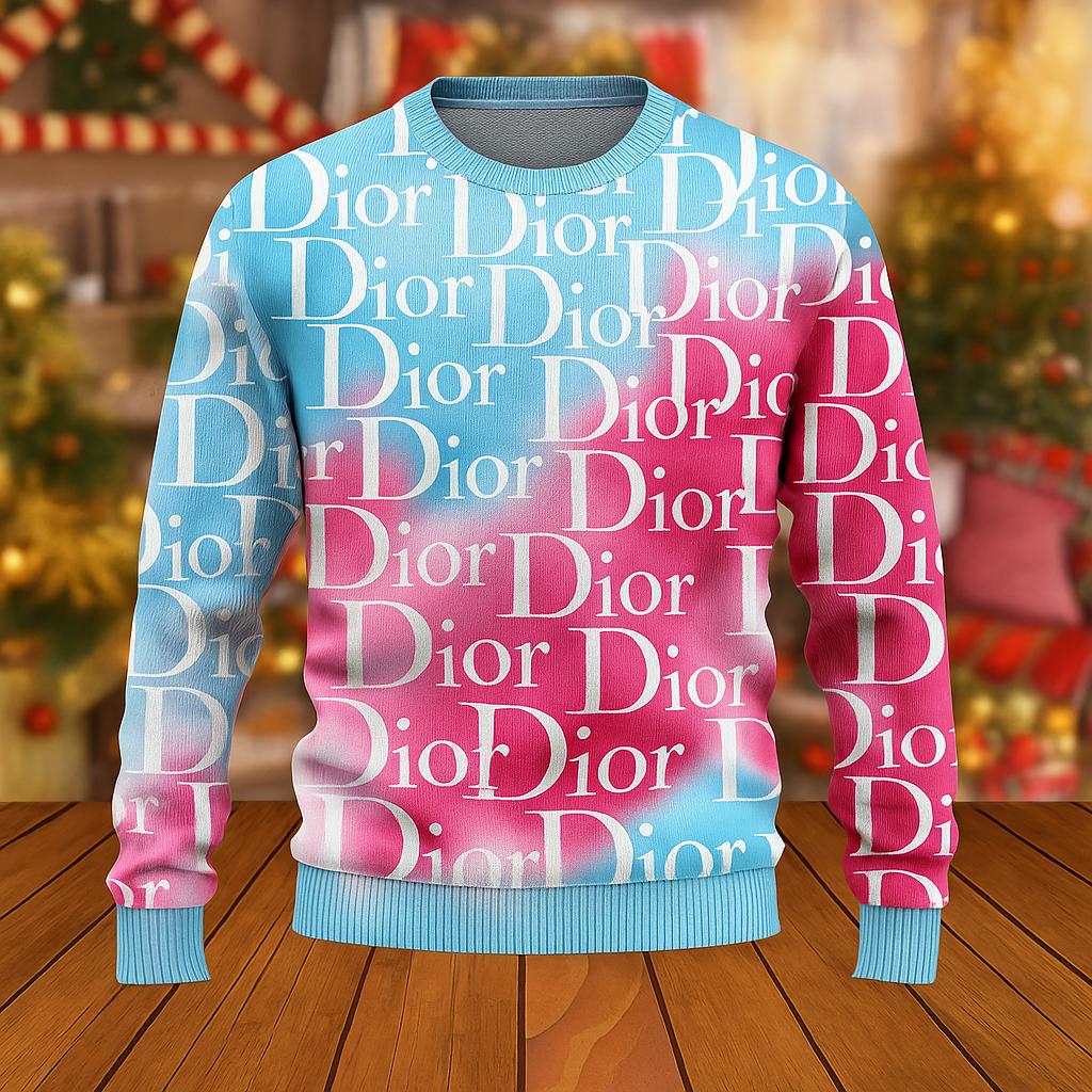 Dior Blue and Pink Gradient Sweater