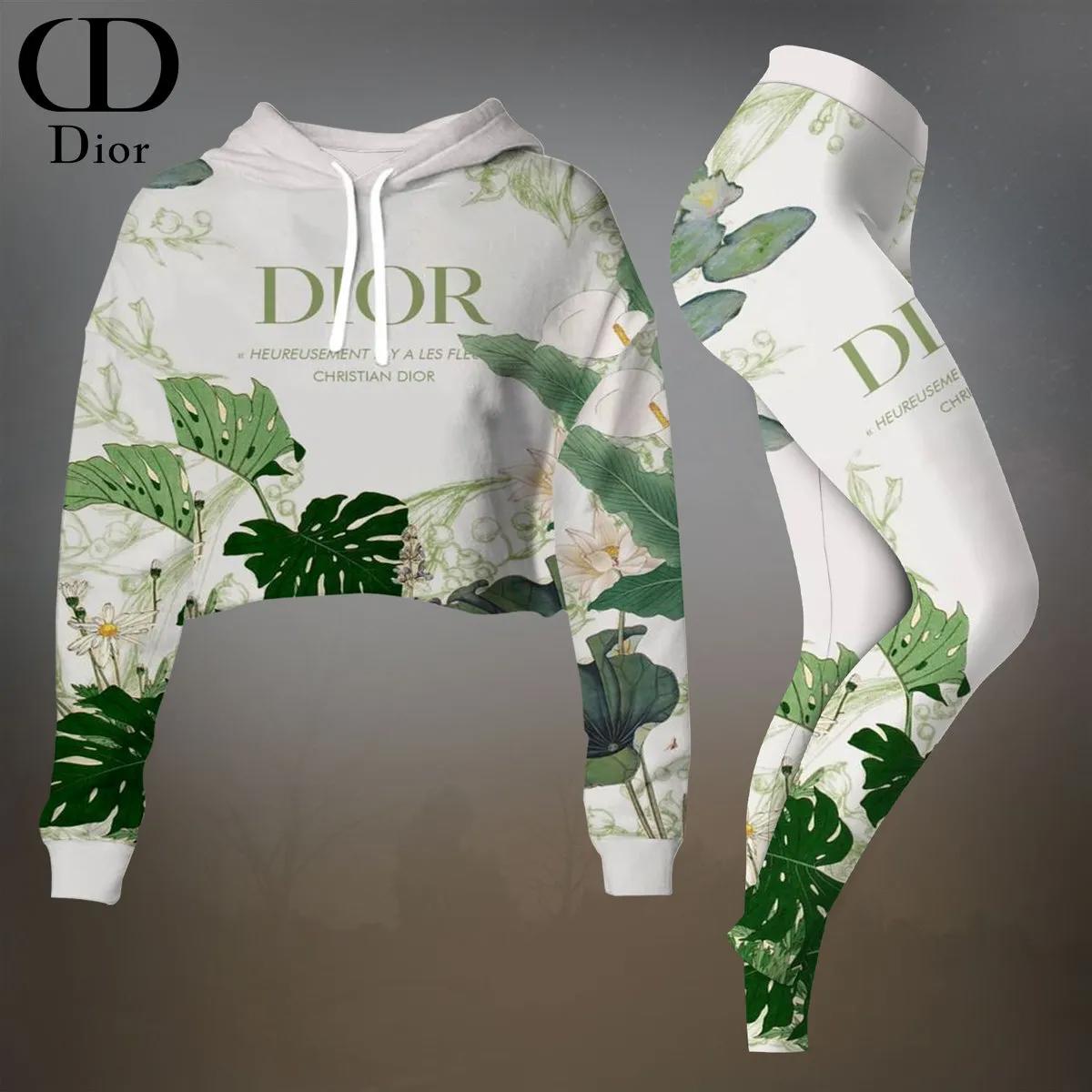 Dior Chic Botanical Print Hoodie Set