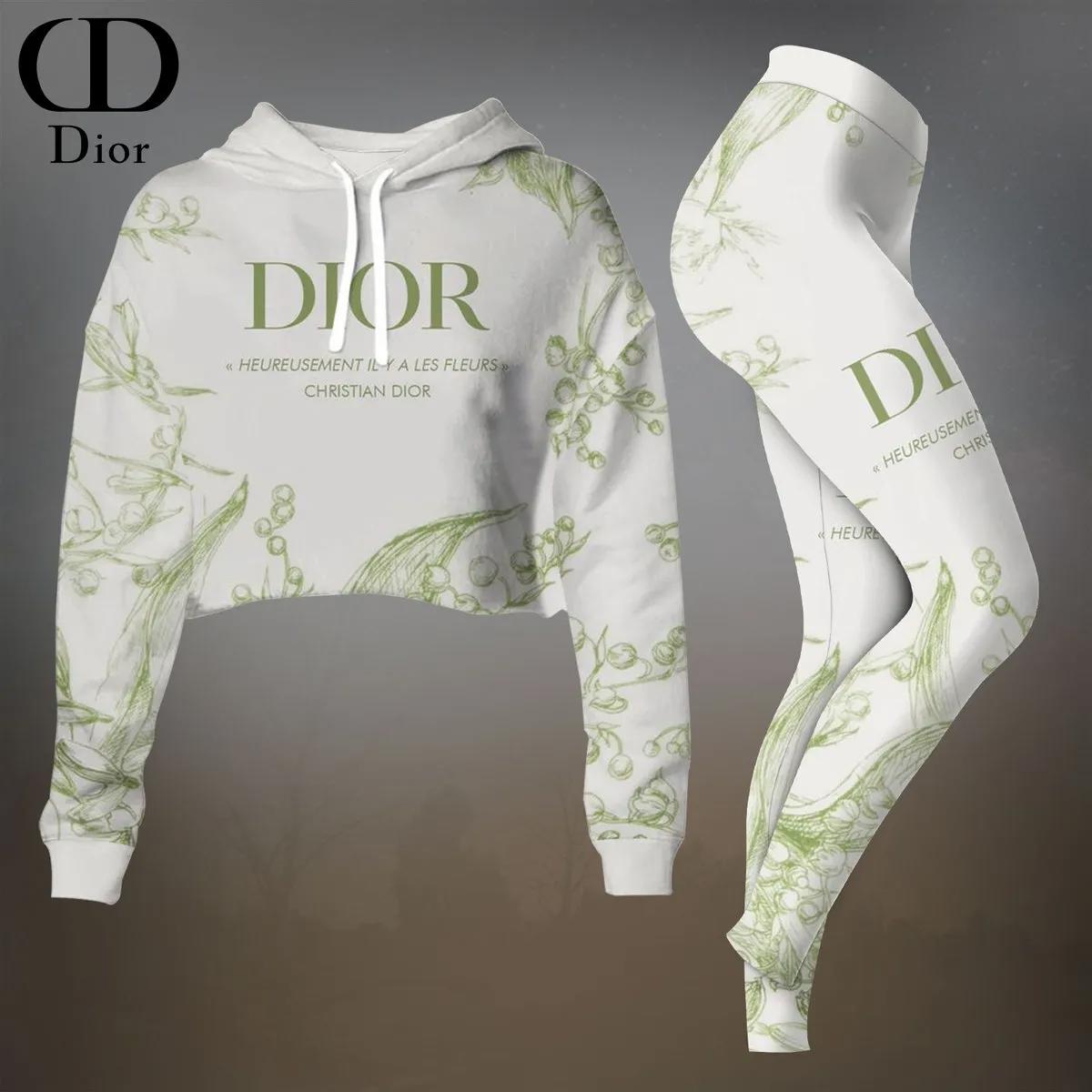 Dior Chic Cropped Hoodie & Leggings Set