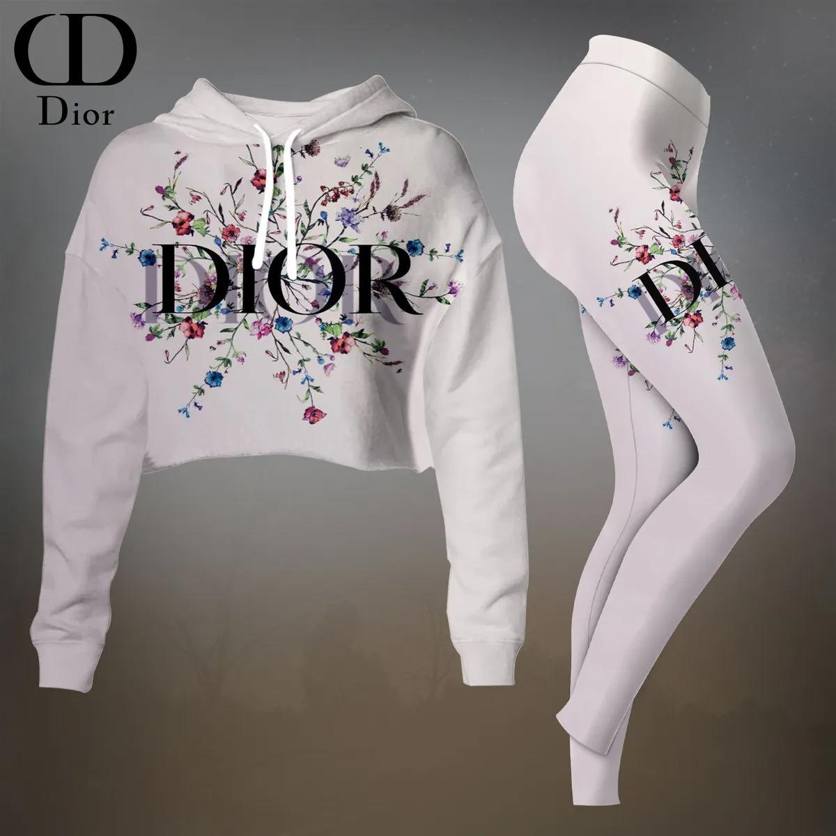 Dior Floral Hoodie & Leggings Set