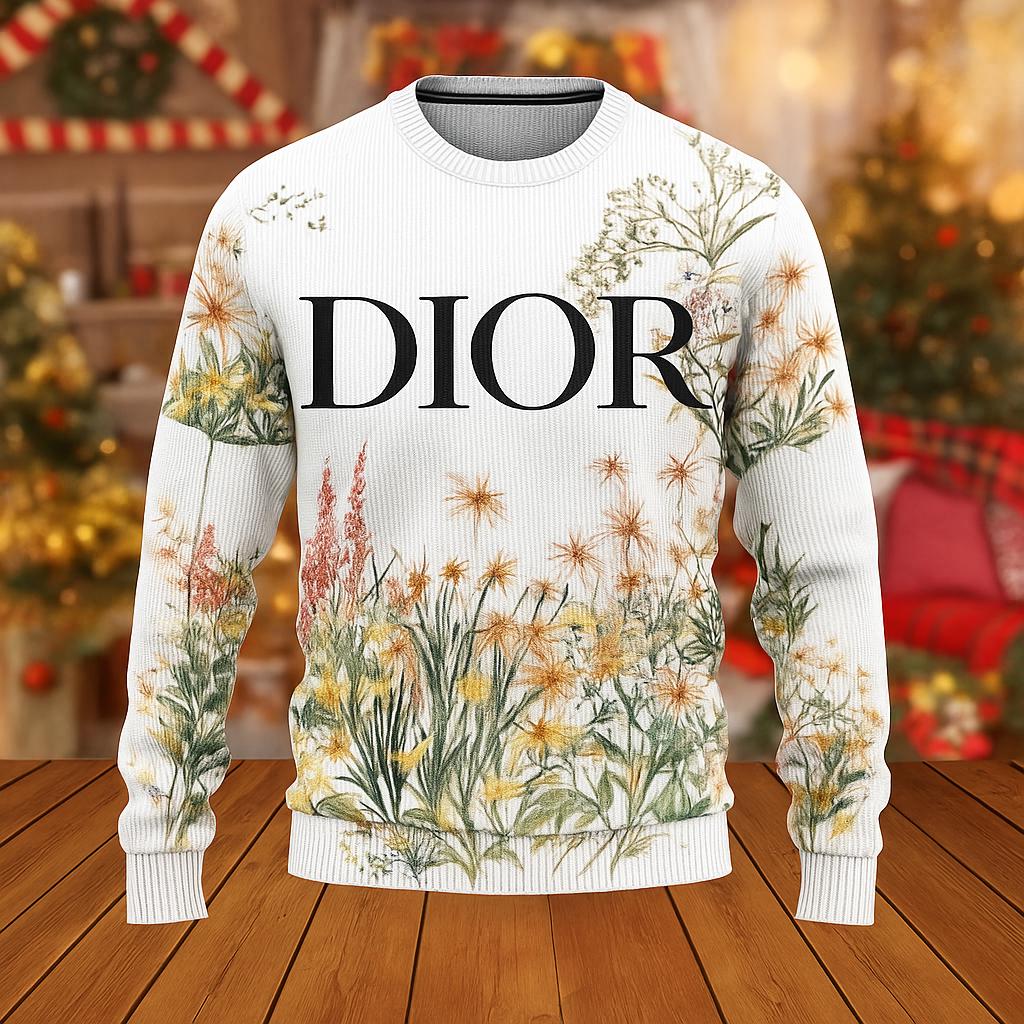 Dior Floral Statement Sweater | White