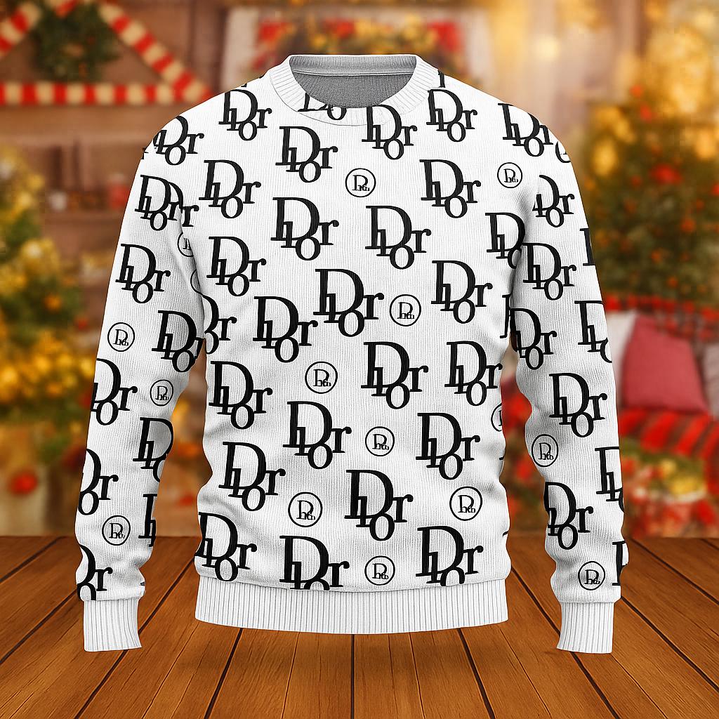 Dior Iconic All-Over Logo Print Sweater