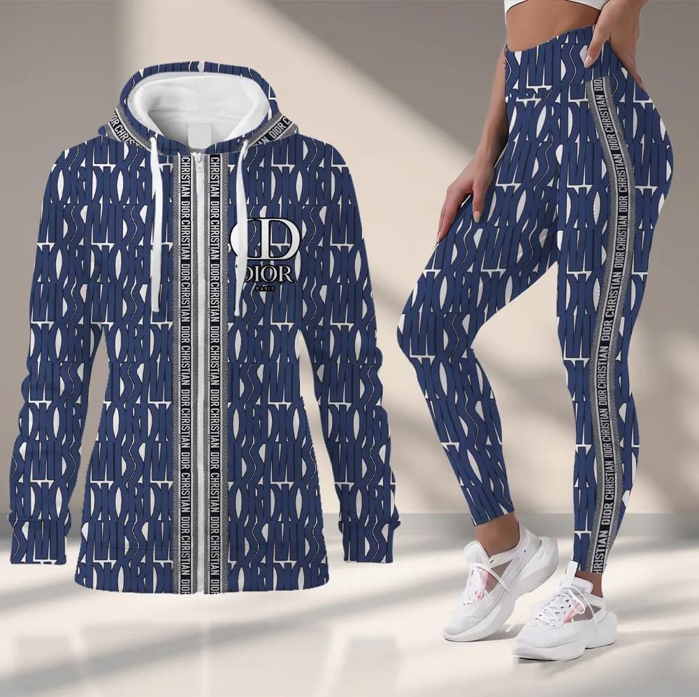 Dior Iconic Blue Statement Jacket and Leggings Set