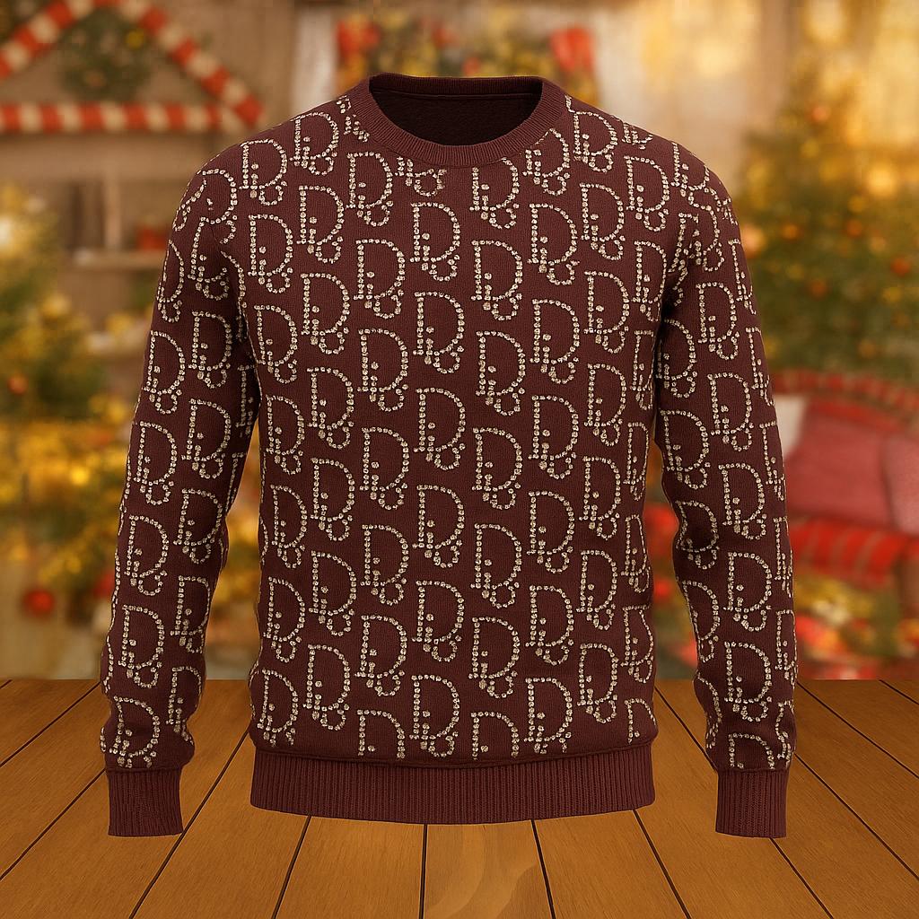 Dior Iconic Burgundy Monogram Sweater