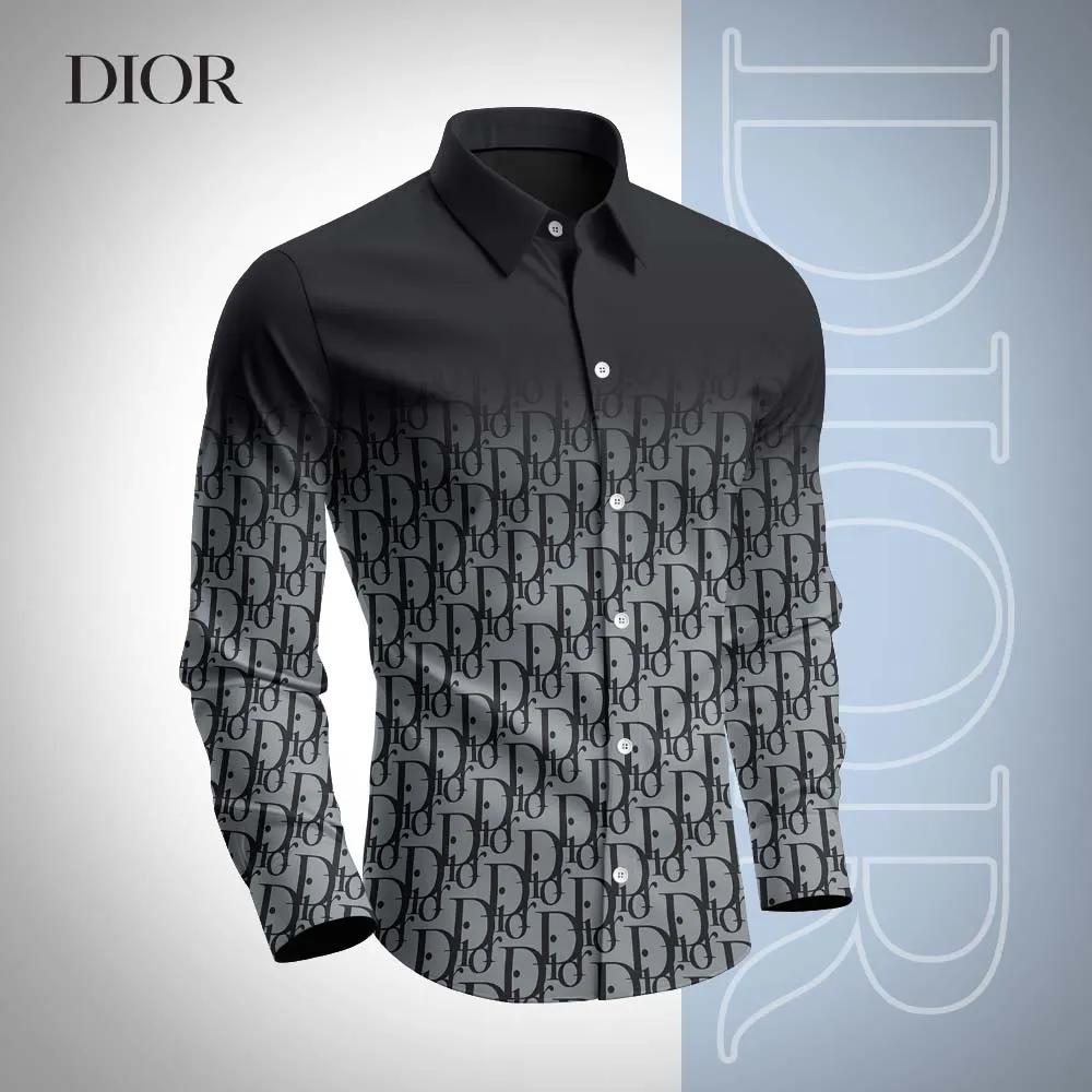Dior Iconic Monogram Print Long Sleeves Shirt