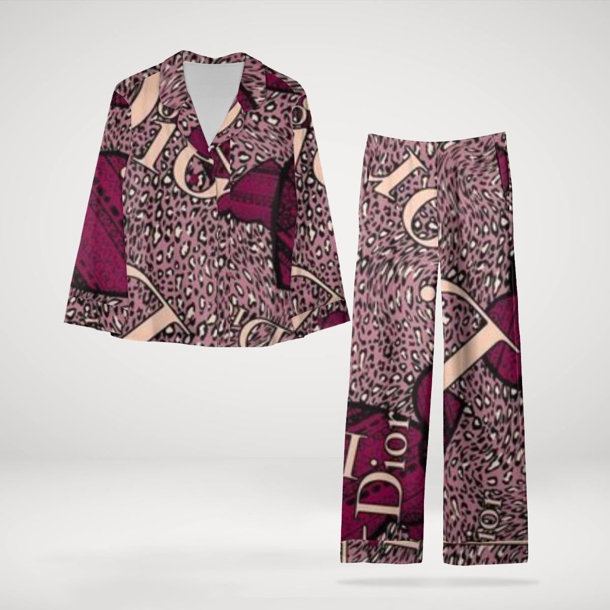 Dior Leopard Print Silk Pyjama Set