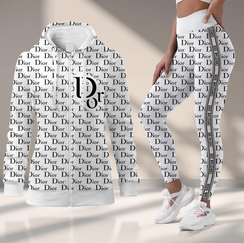 Dior Minimalist Logo Hoodie and Leggings Set