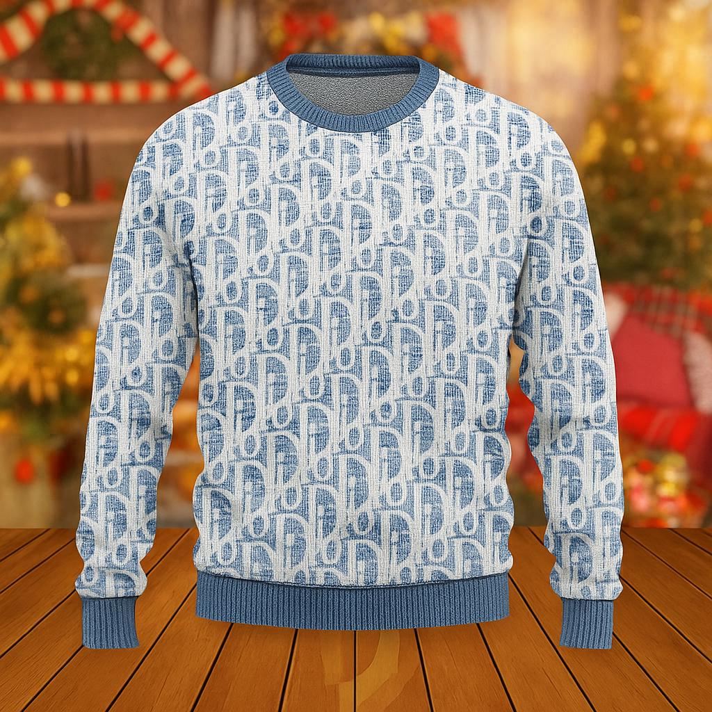 Dior Monogram Blue Statement Sweater