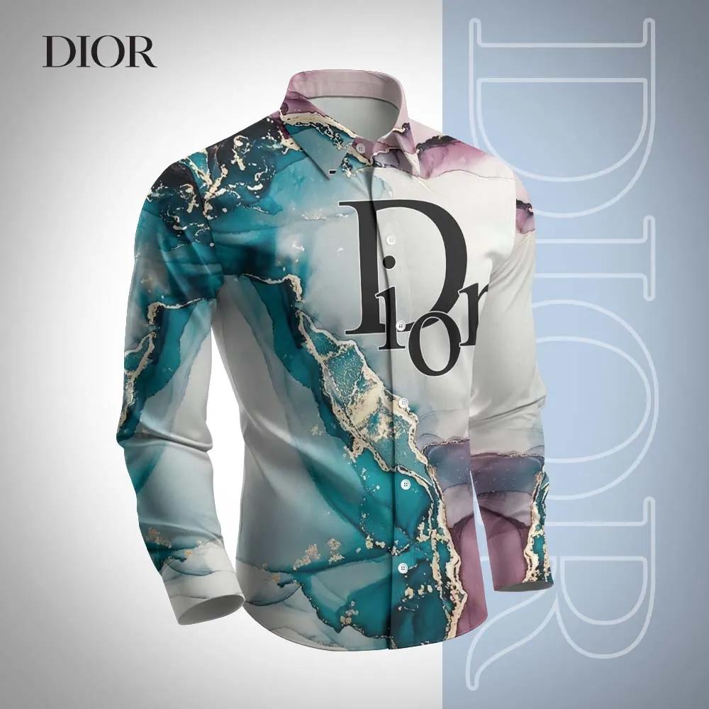 Dior Statement Marble Print Long Sleeves Shirt