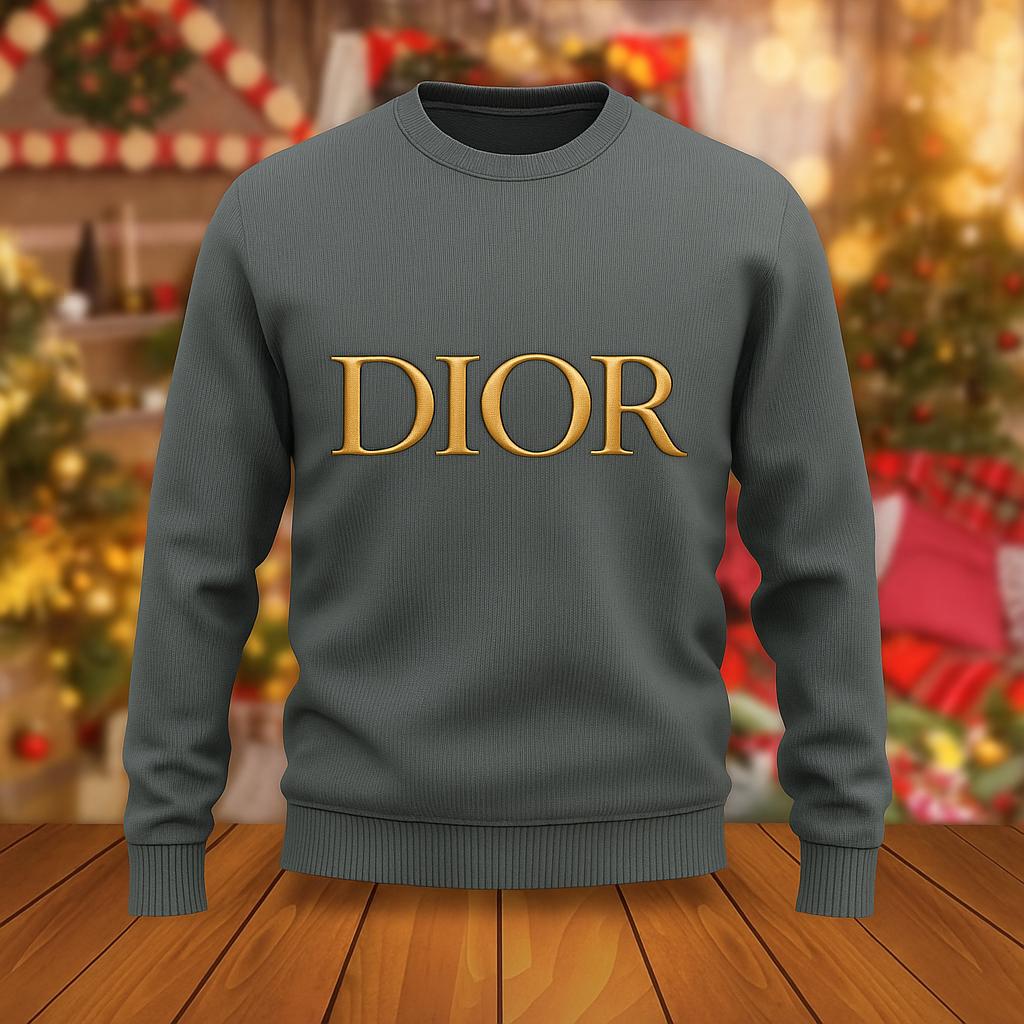 Dior Statement Sweater Green & Gold Glitz