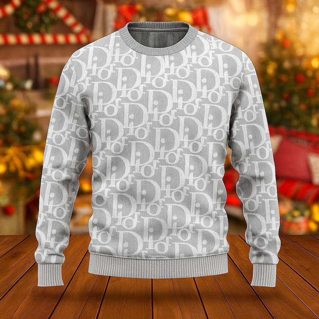 Dior Statement Sweater Grey Christmas Edition