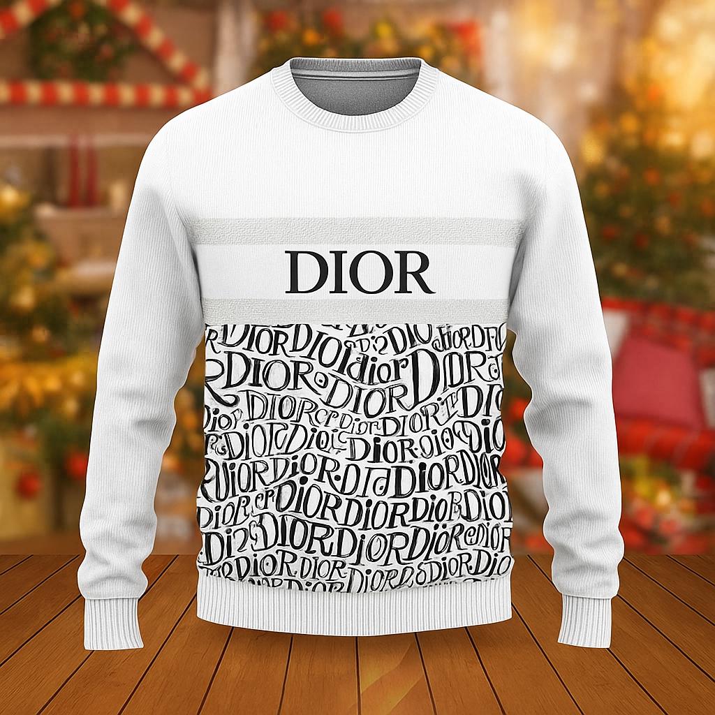 Dior Statement Sweater White Bold Luxury