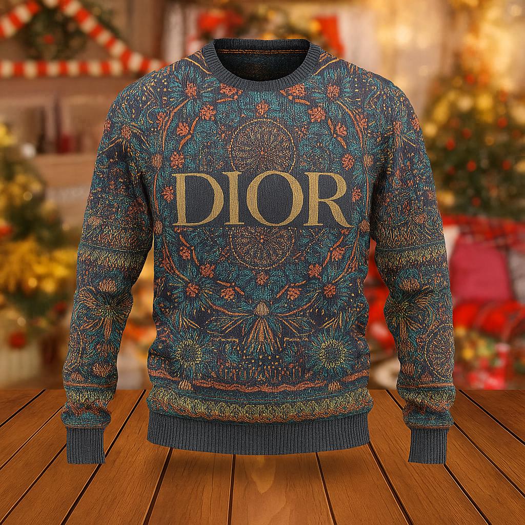 Dior Statement Sweater with Bold Festive Logo