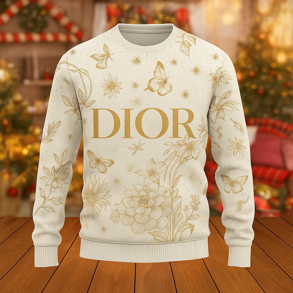 Dior's Elegant Floral Statement Sweater