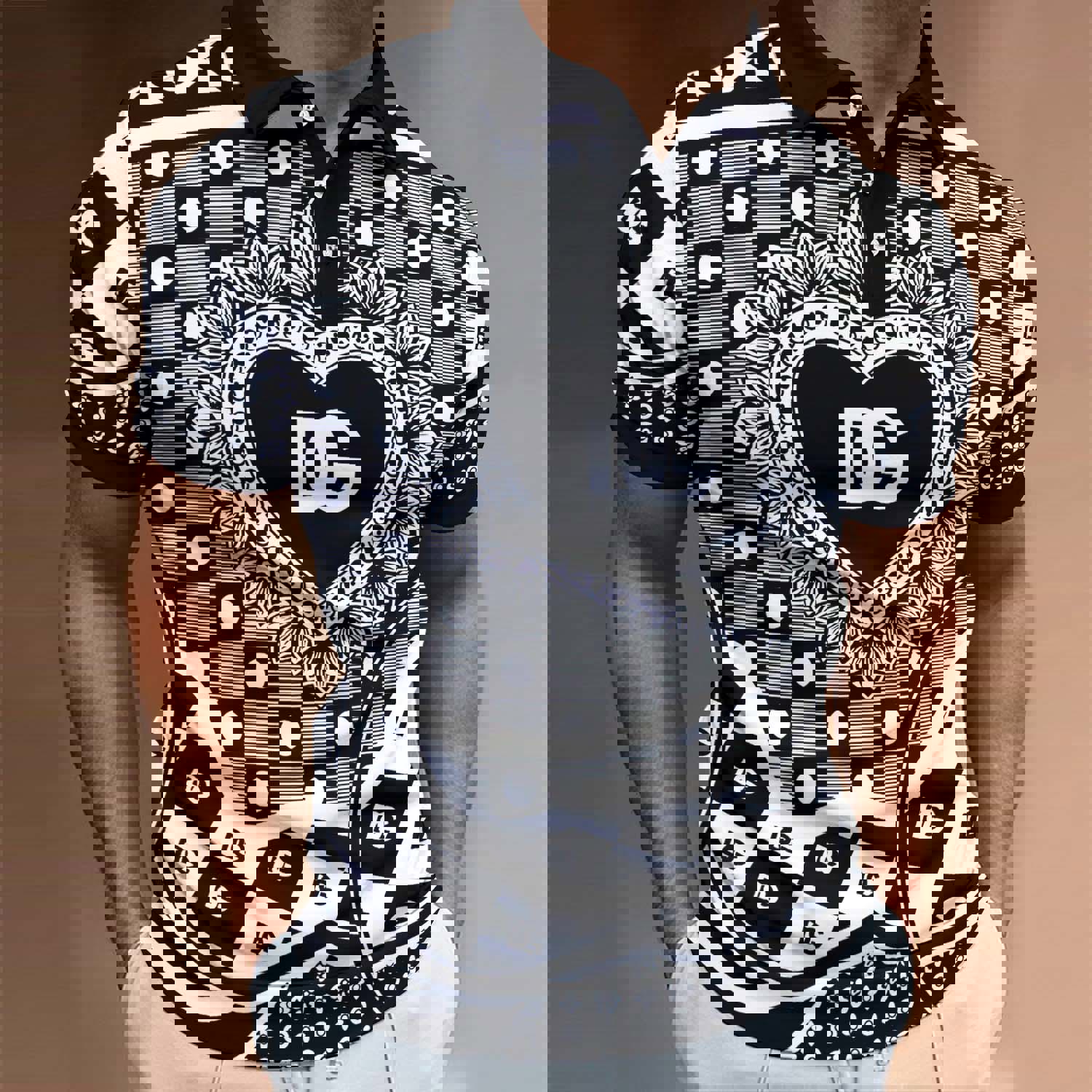 Dolce & Gabbana Heart Embellished Polo Shirt