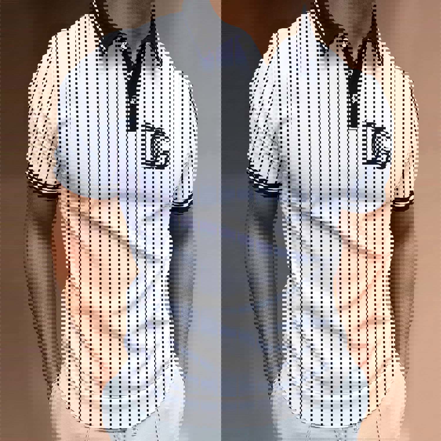 Dolce & Gabbana Luxury Polo with Black Stripes