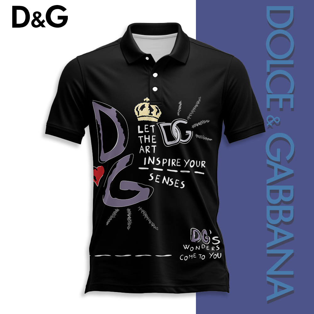 Dolce & Gabbana Statement Art Polo Black Edition