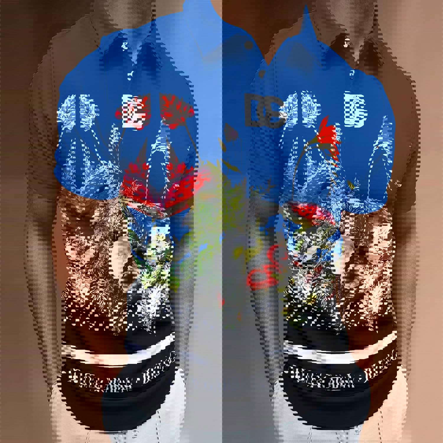 Dolce & Gabbana Statement Polo Shirt Blue and Bold