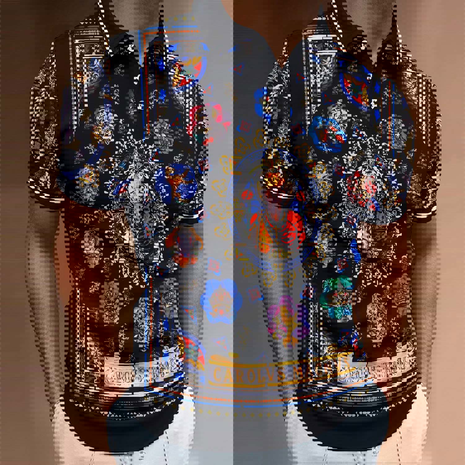 Dolce & Gabbana's Iconic Carolus Magnus Polo in Bold Stained Glass Style