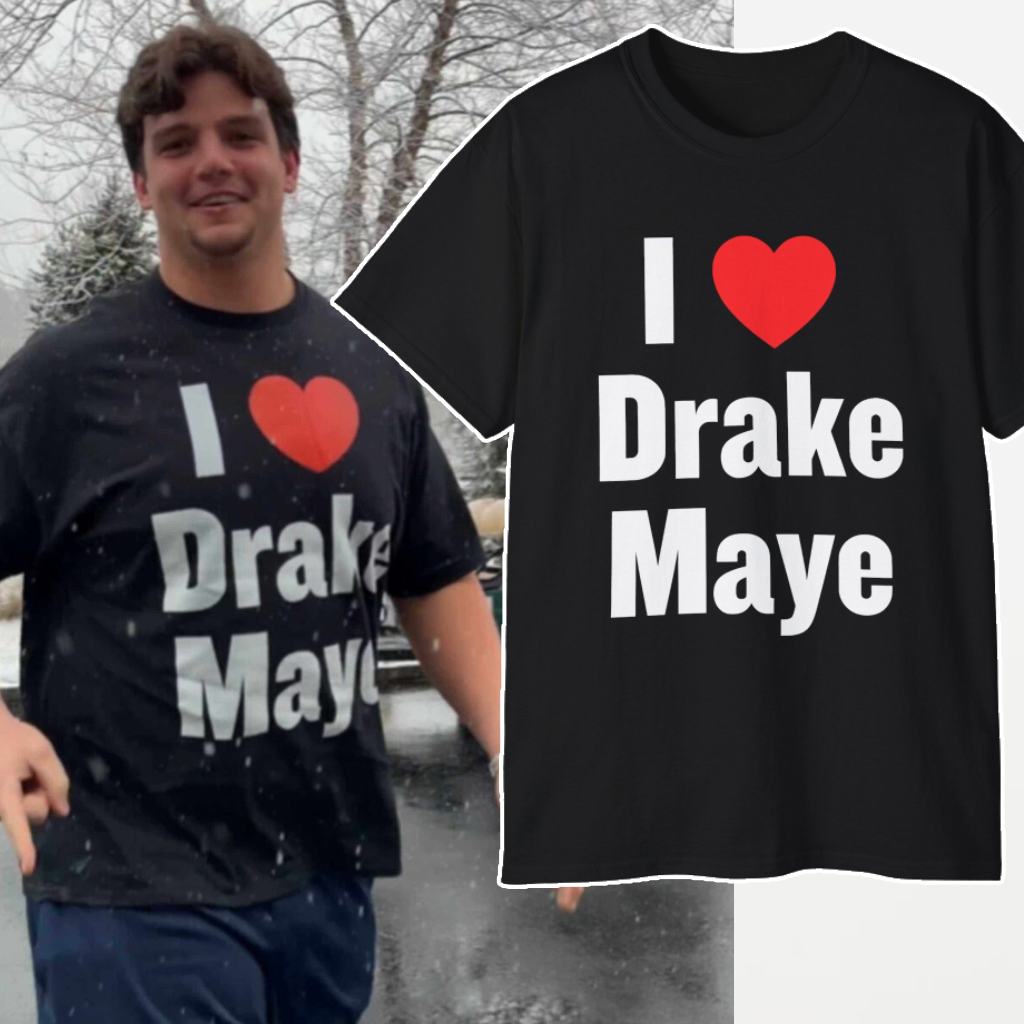 Drake Maye Statement Tee | Black and White Typography