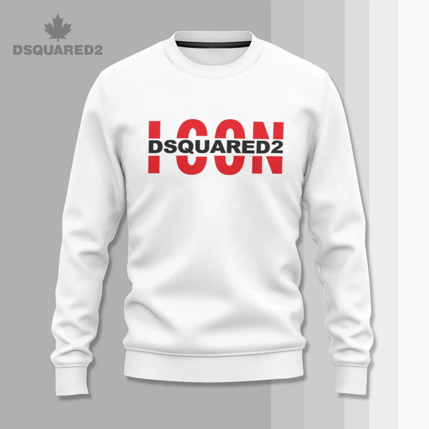 DSQUARED2 Iconic Sweatshirt in White and Bold Red Lettering