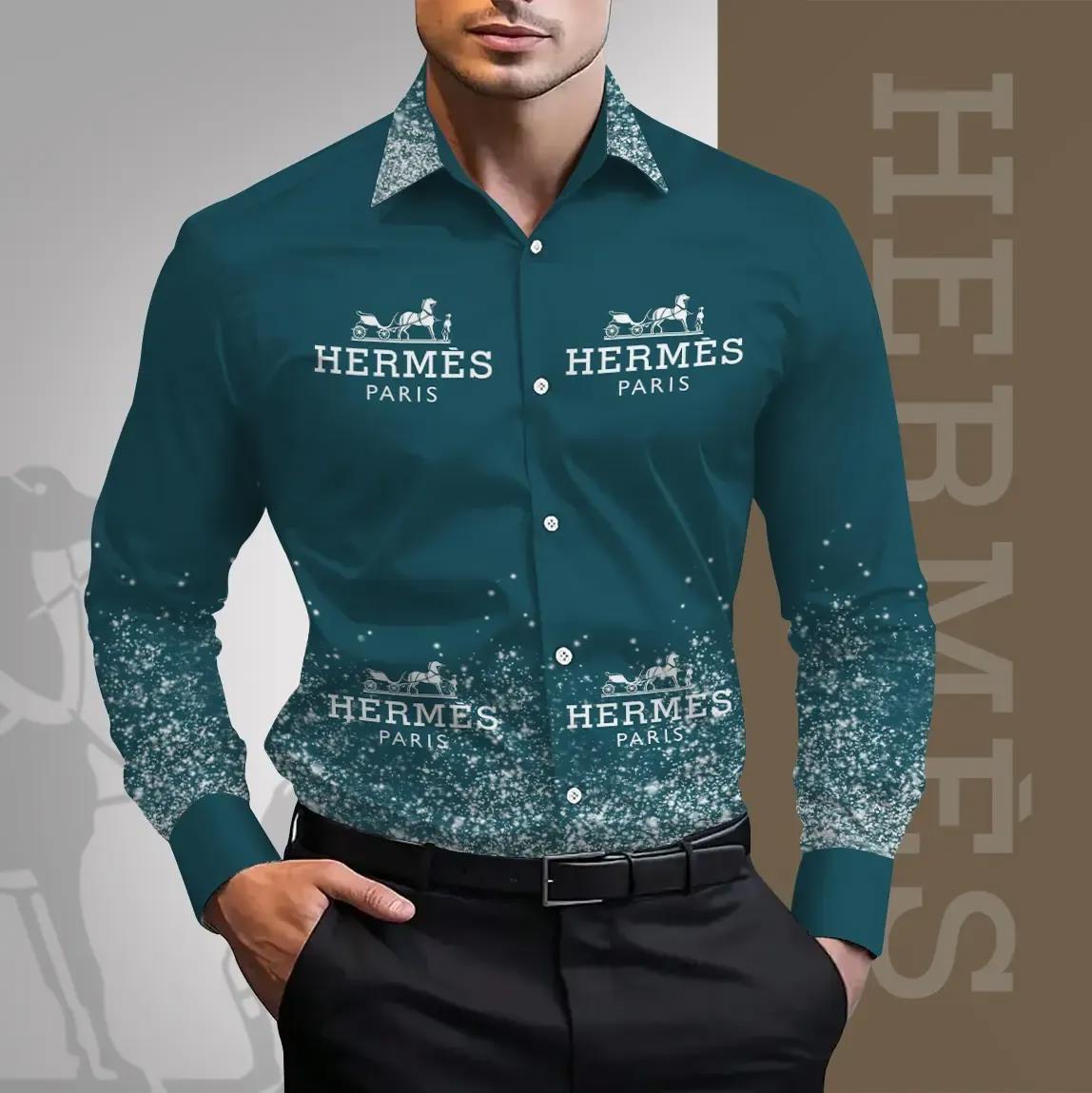 **Elegant Hermes Paris Long Sleeves Shirt**