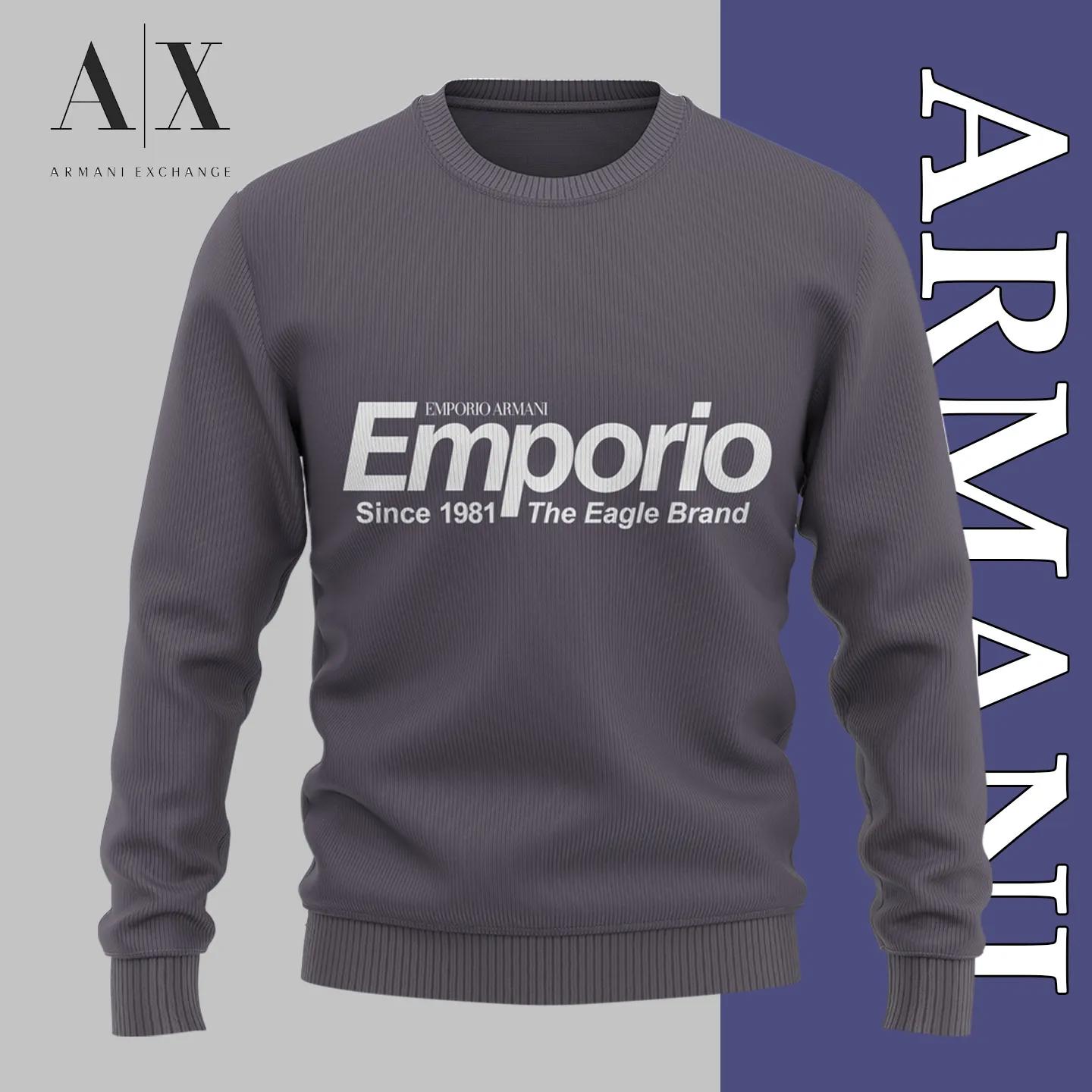 Emporio Armani Classic Sweater in Slate Gray