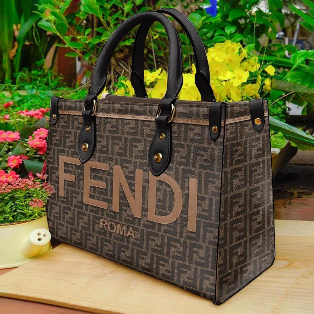 Fendi Roma Statement Bag in Brown and Cream Monogram