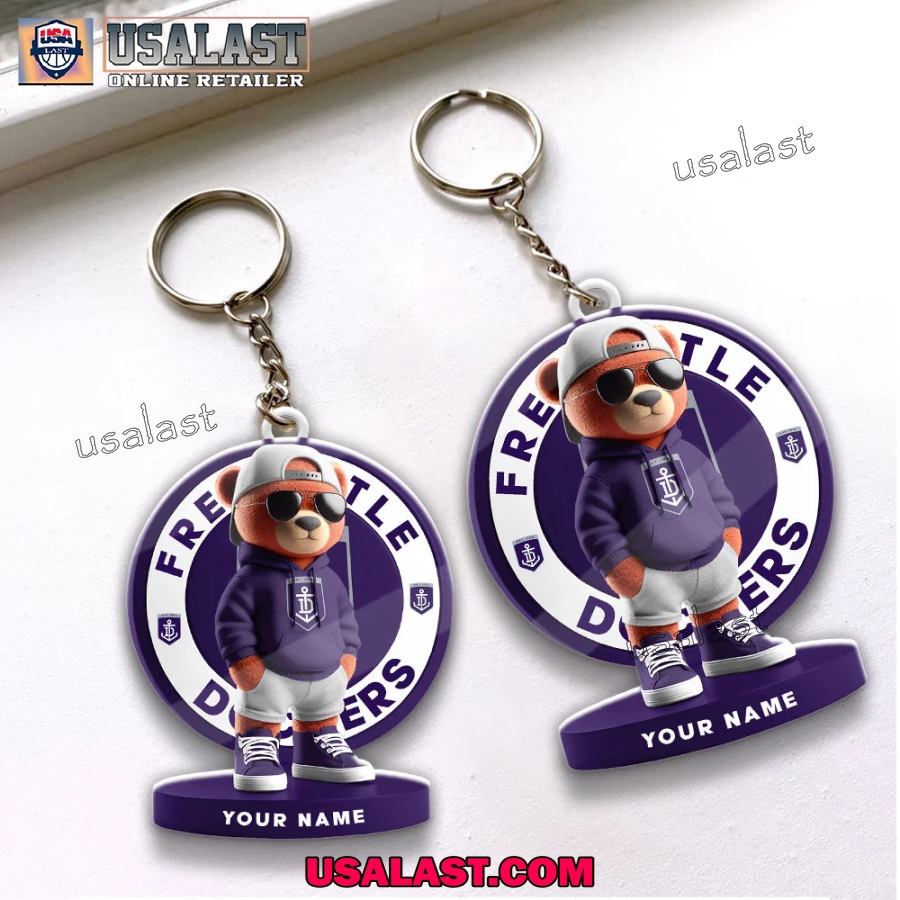 Fremantle Football Club Teddy Bear Custom Keychain