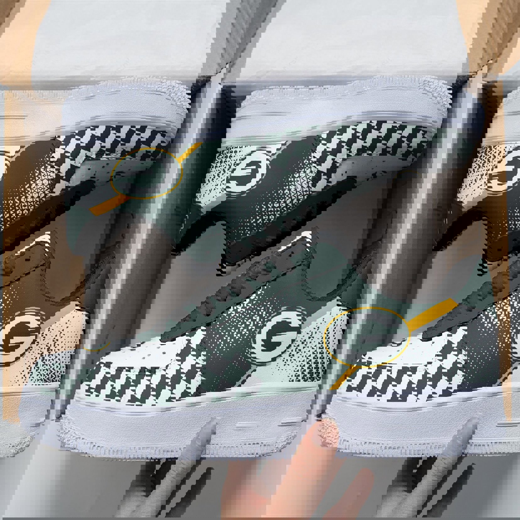 Green and White Checkered AF 1 Sneaker