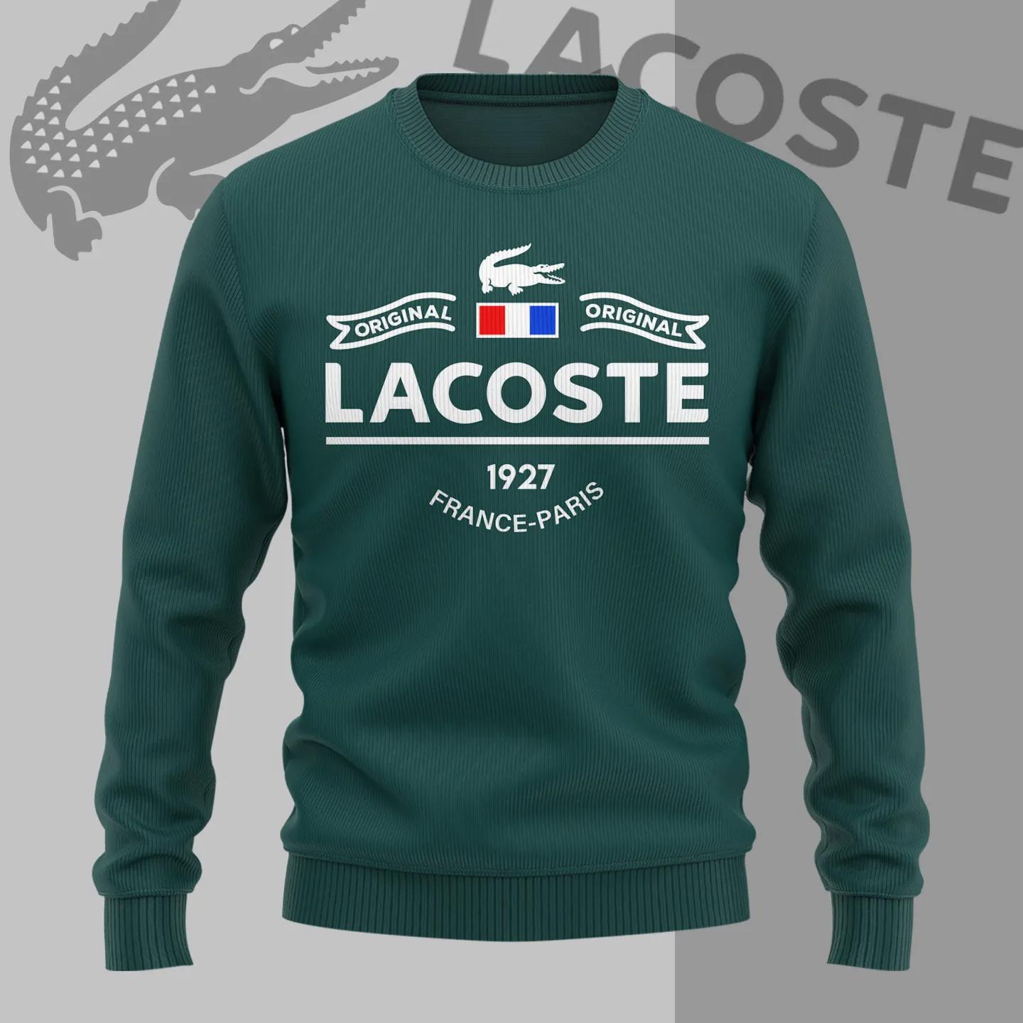 Green Lacoste Vintage Crewneck Sweater